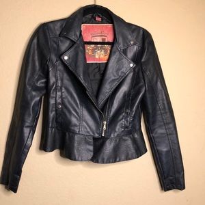 Faux Leather peplum jacket